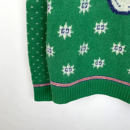 Gucci Green Ram Head Wool Sweater