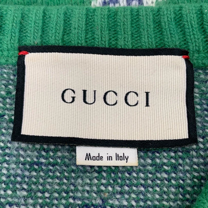 Gucci Green Ram Head Wool Sweater