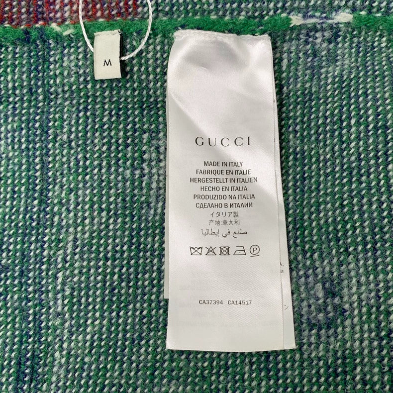 Gucci Green Ram Head Wool Sweater