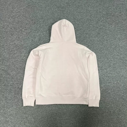 Pink Hooded Sweatshirt with Embroidery