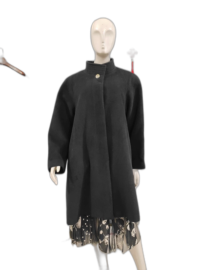 Black Vintage Prada Wool Overcoat