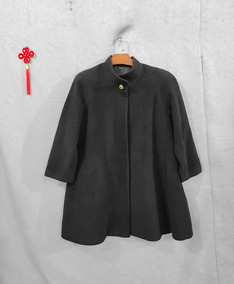 Black Vintage Prada Wool Overcoat