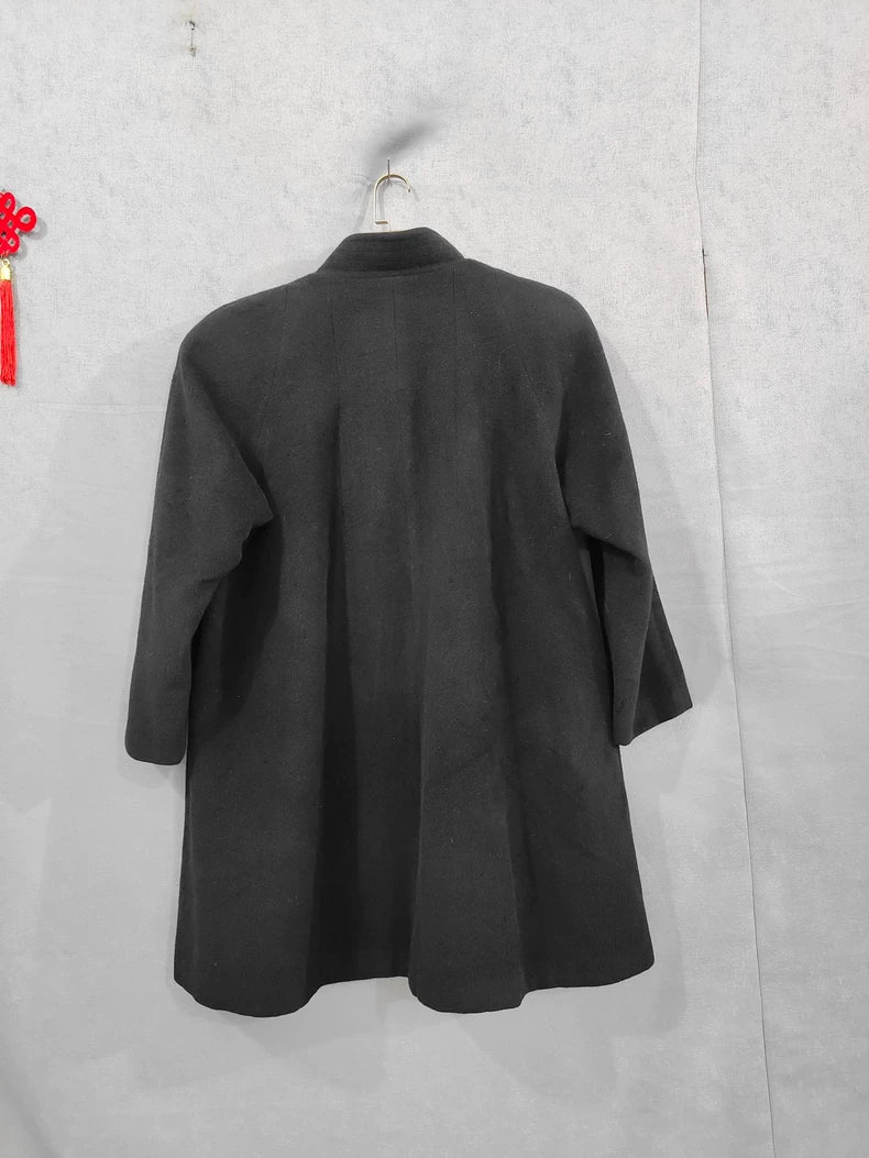Black Vintage Prada Wool Overcoat