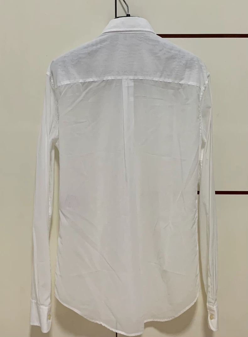 Saint Laurent White Organza Pleated Shirt
