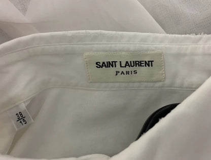 Saint Laurent White Organza Pleated Shirt