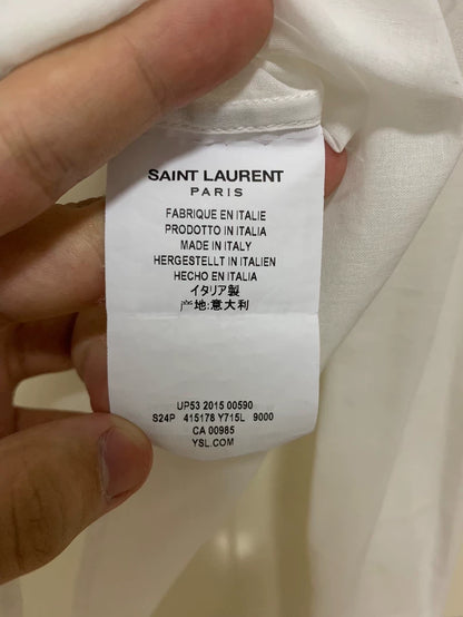 Saint Laurent White Organza Pleated Shirt