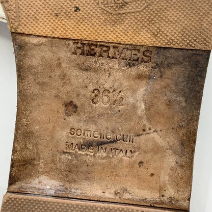 White Hermes Flat Casual Slide Sandals