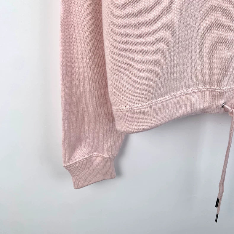 Celine Pink Logo Embroidered Long Sleeve Sweatshirt