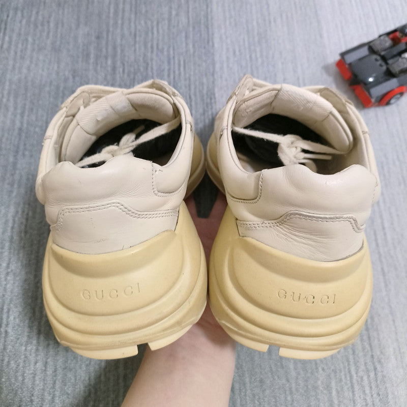 Gucci Rhyton Double G Logo Dad Sneakers in Cream 0079