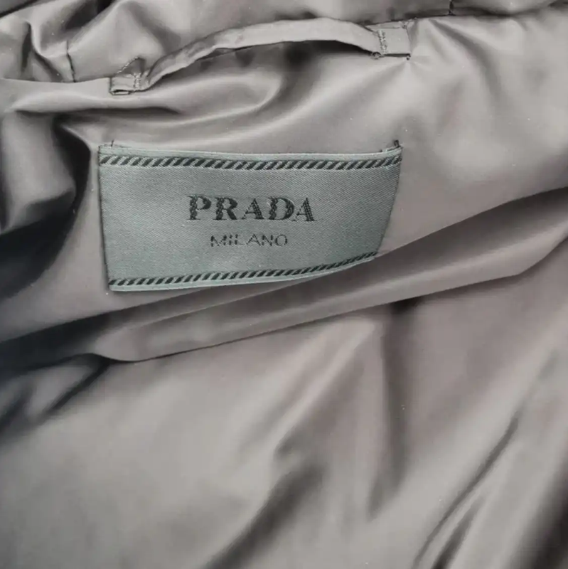 Prada Logo Printed White Men's Puffer Jacket