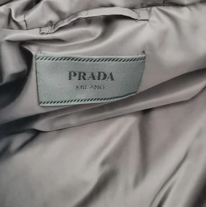 Prada Logo Printed White Men's Puffer Jacket