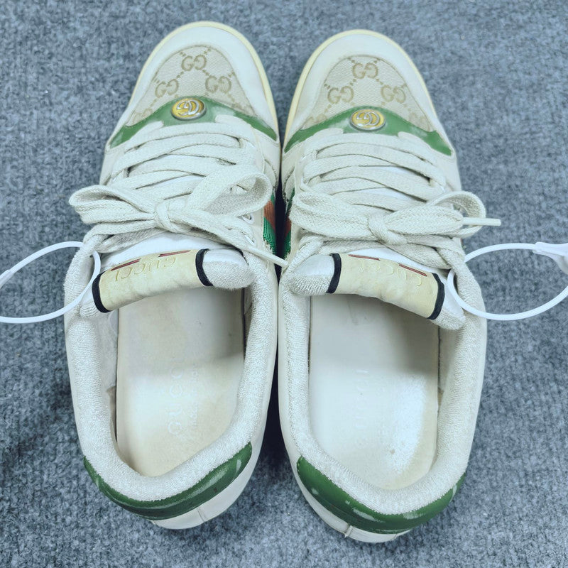 Gucci Screener Dirty Sneakers in Green and Beige 0079