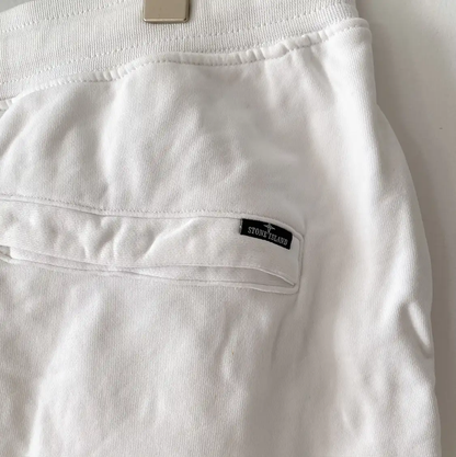 Stone Island Men's Summer White Printed Shorts 0089