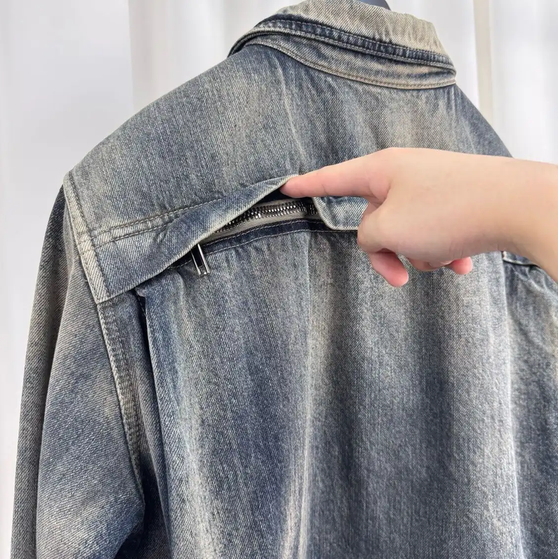 Rick Owens Blue Long Sleeve Cotton Jacket 0089