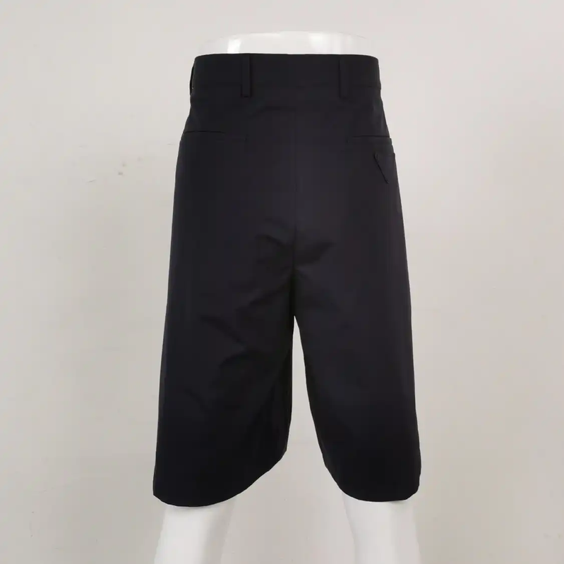 Prada Black Cotton Embroidered Logo Men's Shorts