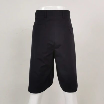 Prada Black Cotton Embroidered Logo Men's Shorts