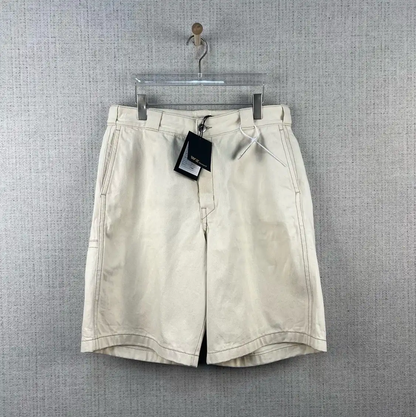 Prada Men's Beige Cotton Logo Shorts
