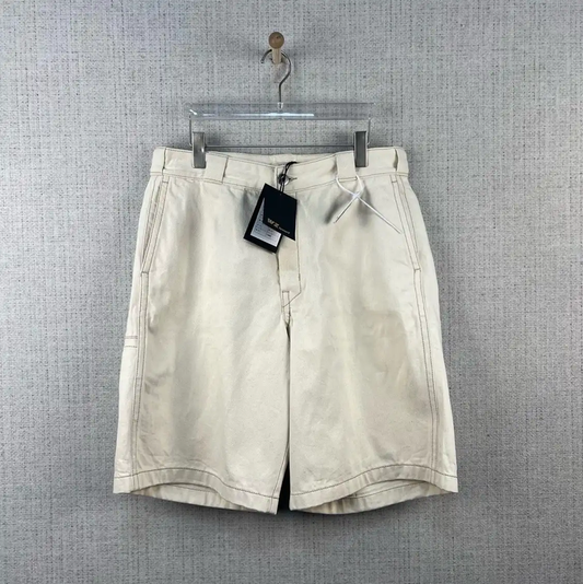 Prada Men's Beige Cotton Logo Shorts