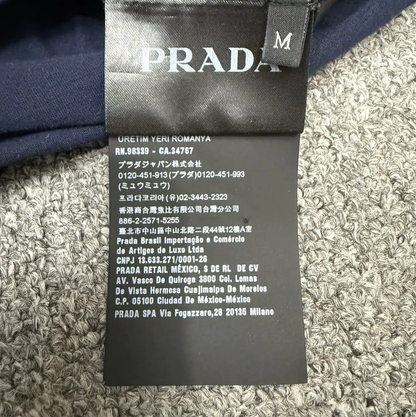 Prada M Size Blue Cotton Men's T-Shirt