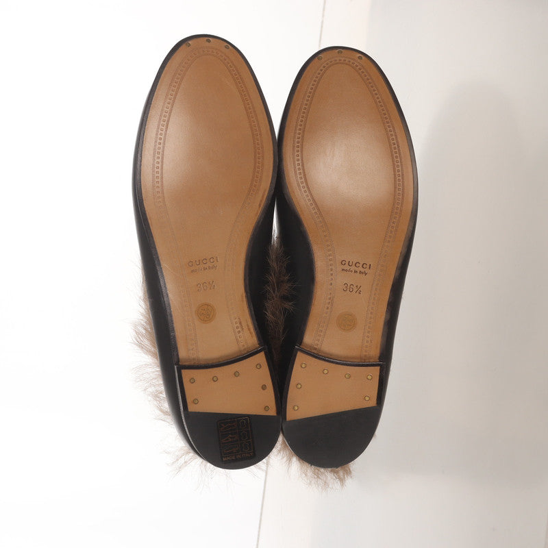 Gucci Black Fur-Lined Loafers 0079