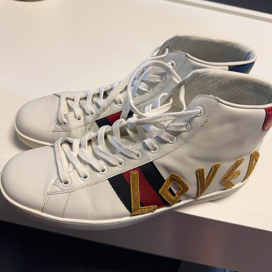 Gucci Ace Series High-Top Sneakers in White 0079