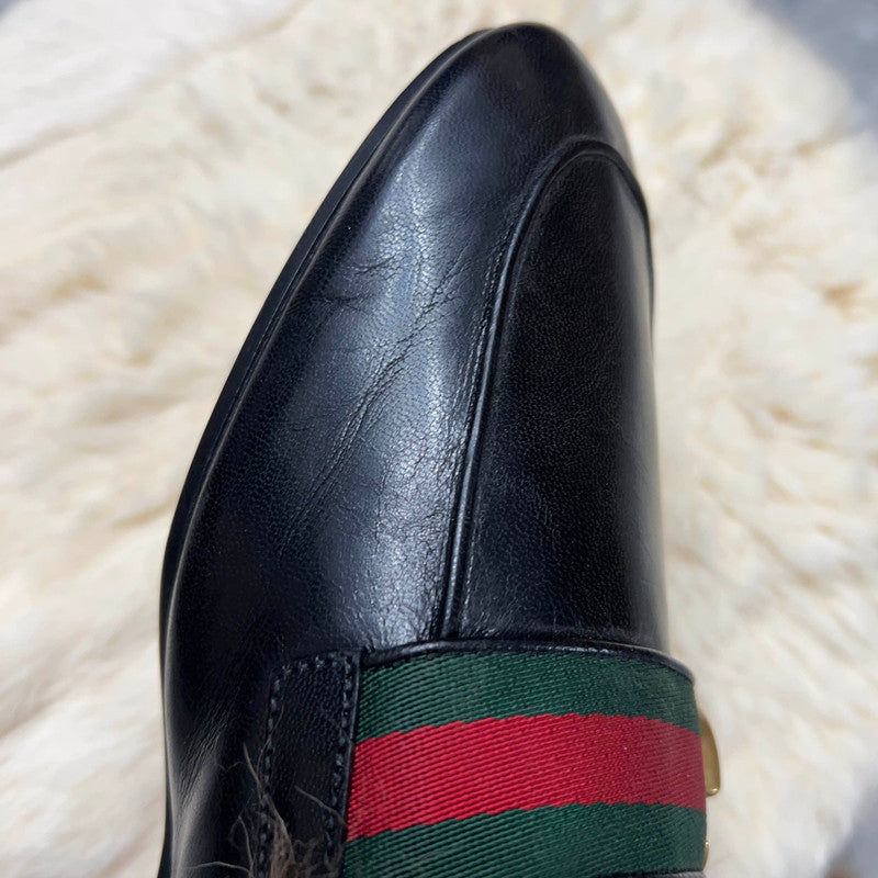 Gucci Princetown Black Fur Slide Slippers for Men 0079
