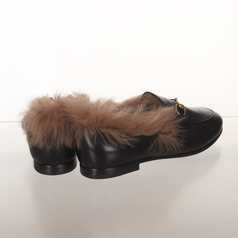 Gucci Black Fur-Lined Loafers 0079