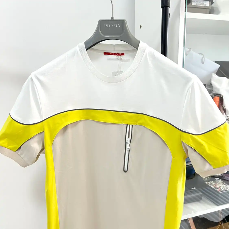 Prada Multi-Color Cotton Short Sleeve T-Shirt