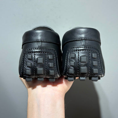 Gucci Black Leather Interlocking Loafers for Men 0079