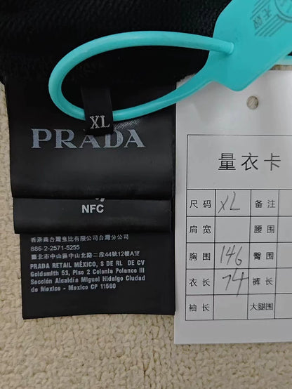 PRADA Long Sleeve Hoodie with Metal Logo
