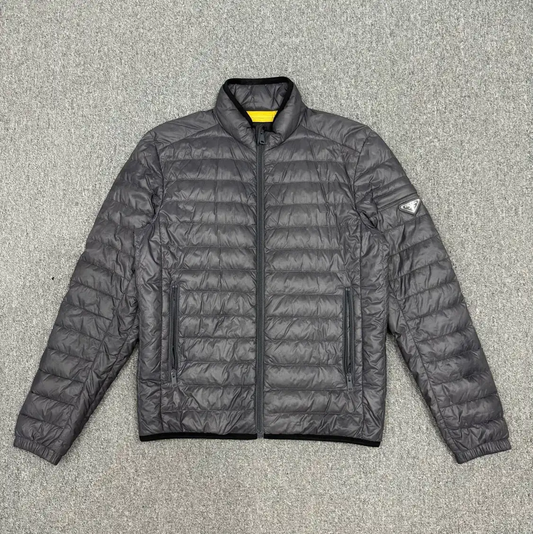 Prada Men's Gray Quilted Down Jacket