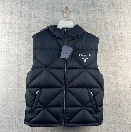 Prada Blue Nylon Puffer Vest for Men