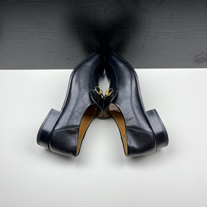 Gucci Jordaan Black Leather Slip-On Shoes 0079