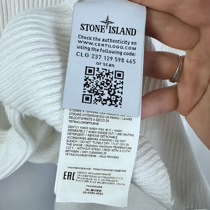 Stone Island White Knit Sweater for Men 0089