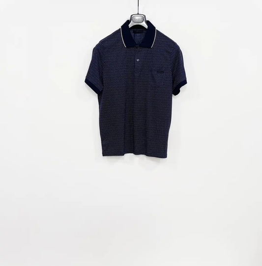 Prada Men's Navy Cotton Dot Polo Shirt