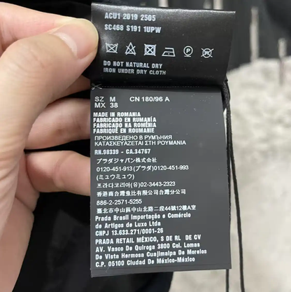 Prada Black Wool Short Sleeve Shirt