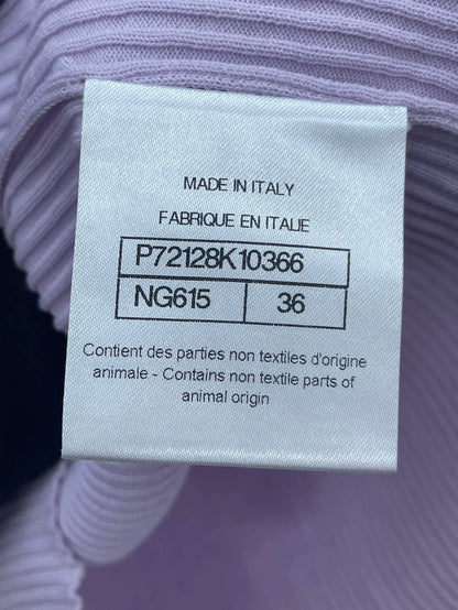 Chanel Purple Knit Short Sleeve Top