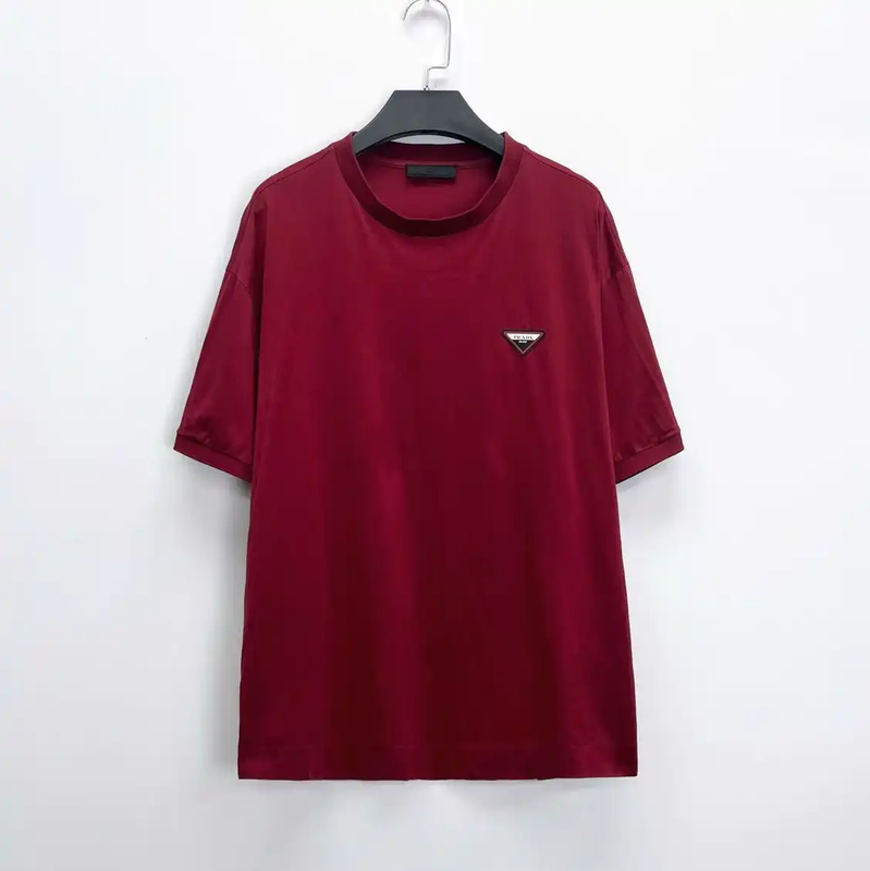 Prada Red Logo Cotton T-Shirt for Men