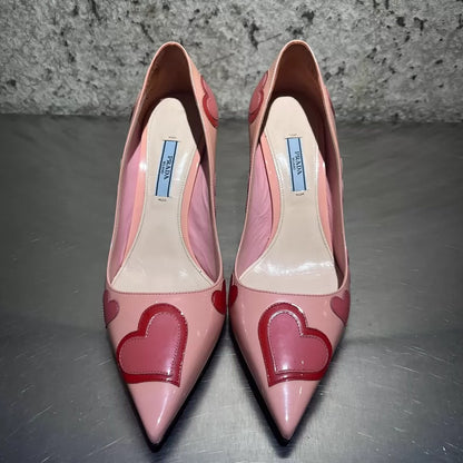 Prada Pink High Heels with Hearts