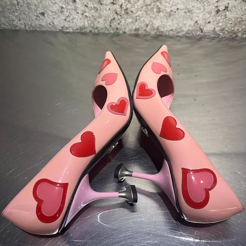 Prada Pink High Heels with Hearts