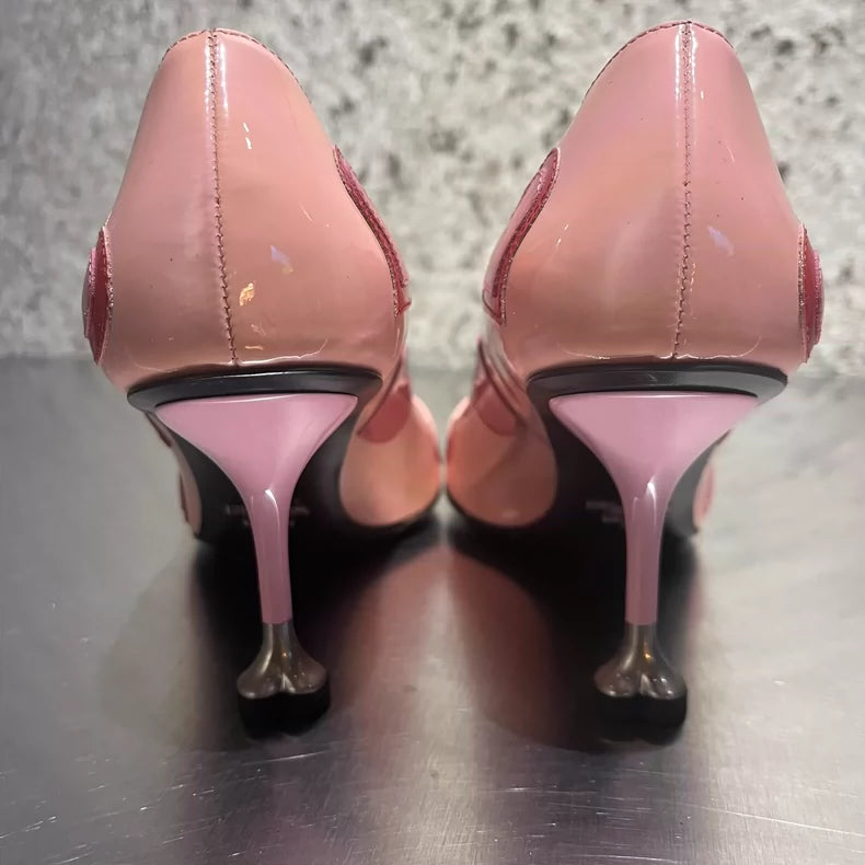 Prada Pink High Heels with Hearts