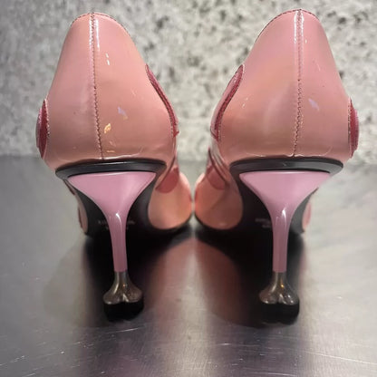Prada Pink High Heels with Hearts