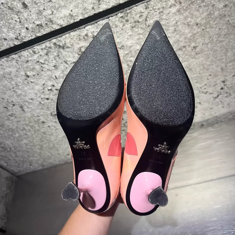 Prada Pink High Heels with Hearts