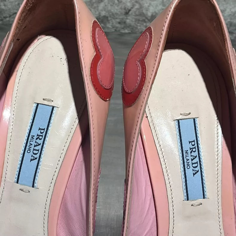Prada Pink High Heels with Hearts