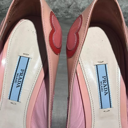 Prada Pink High Heels with Hearts