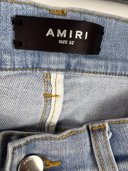 Amiri Camouflage Distressed Denim Jeans