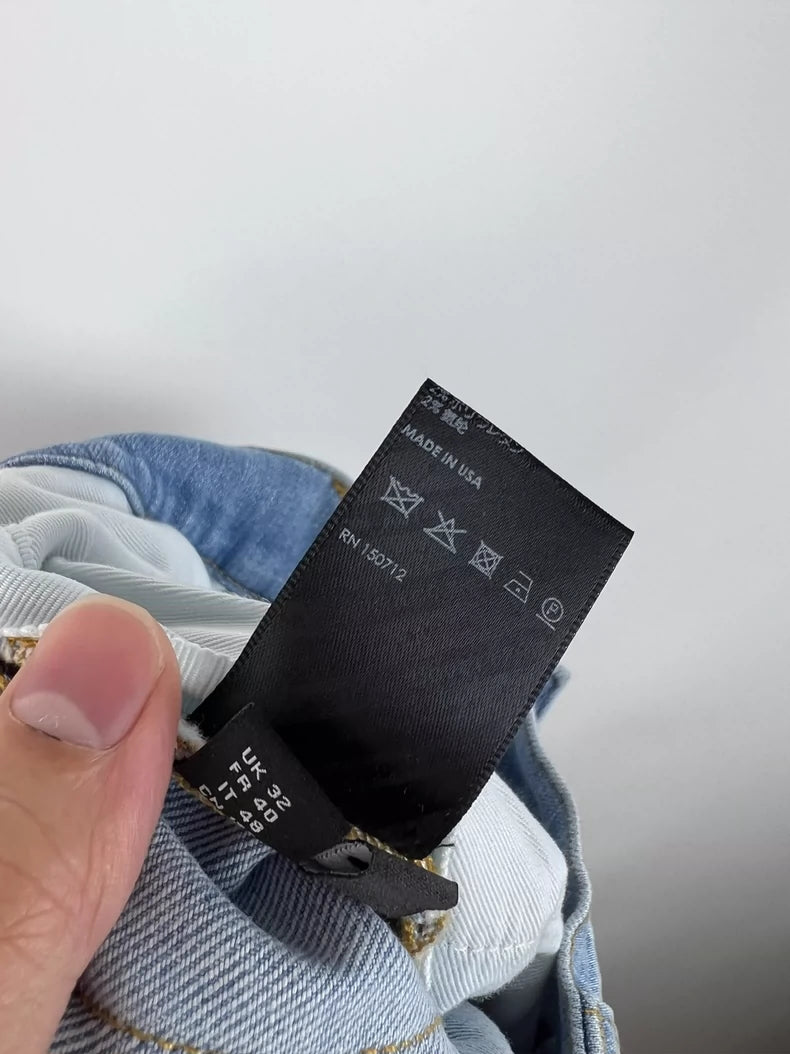 Amiri Camouflage Distressed Denim Jeans