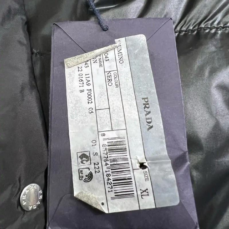 Prada Men's Black Puffer Jacket Size XL