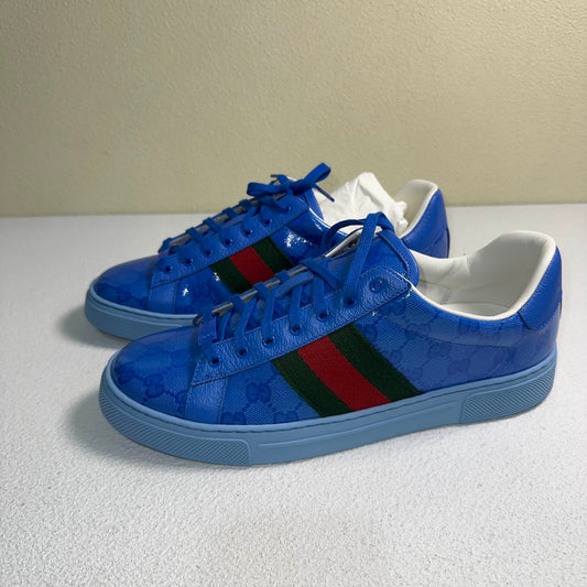Gucci Ace Leather Sneakers in Blue 0079