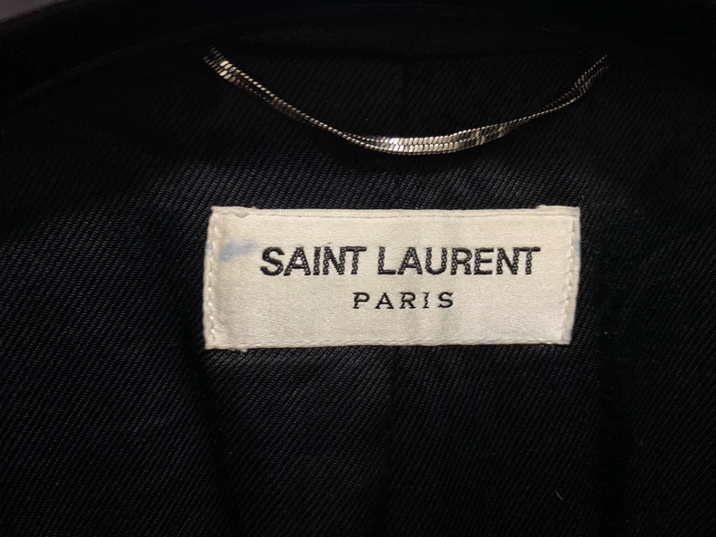 Saint Laurent Leopard Print Leather Jacket